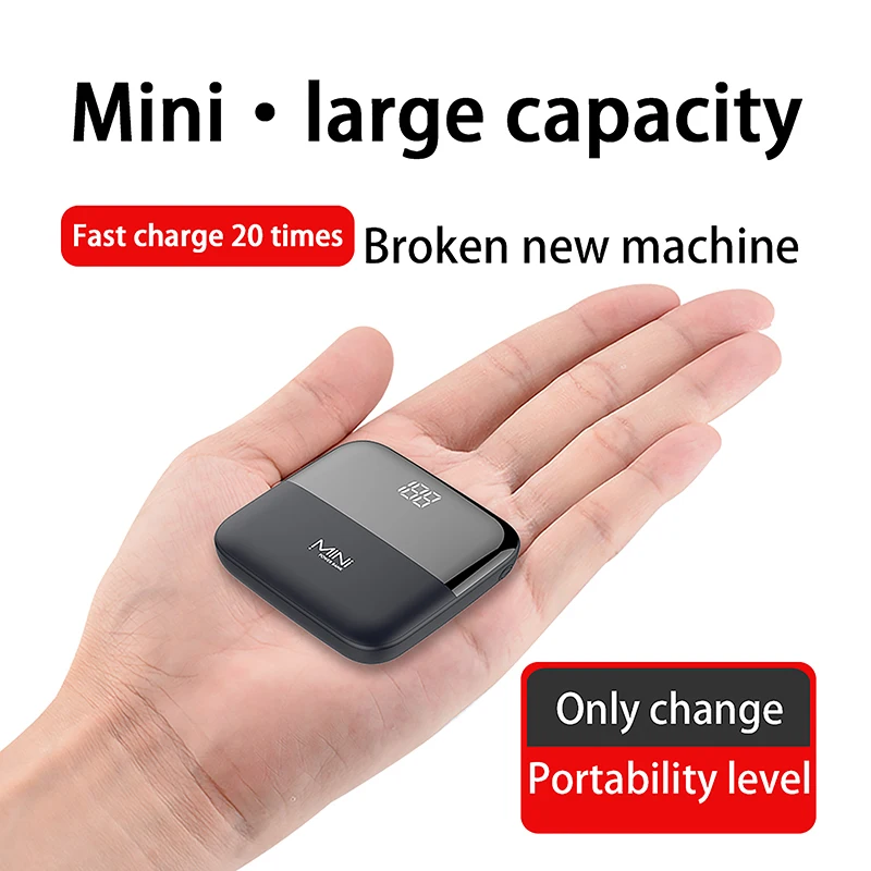 

10000mha Compact Mini Large-Capacity Portable Power Bank, Intelligent Three-input, For Iphone Xiaomi Samsung