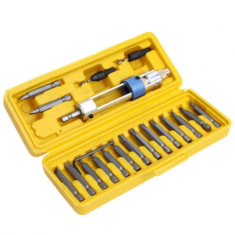 

20Pcs Universal Screwdrive Bit Nozzles Set of Head Screw Bit High Speed Steel Flathead Double Hand Tools