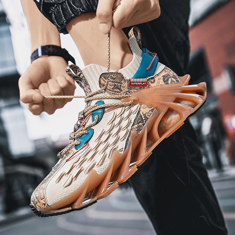 

2022 Summer New Breathable Running Sneakers Lightweight Man Jogging Shoes Fashion Outdoor Sneakers Lace Up Man Jogging Footwear