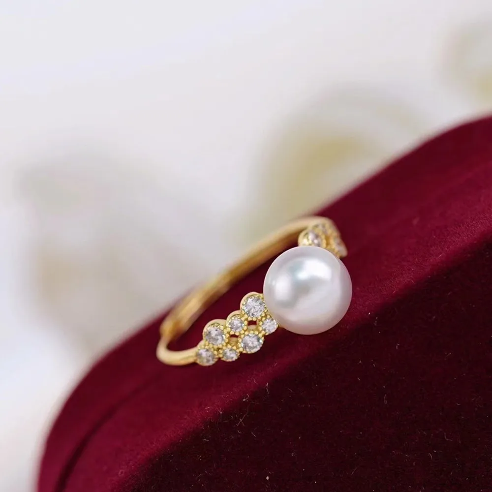 Повседневное Универсальное кольцо с жемчугом 925s Серебро Изысканный Дизайн