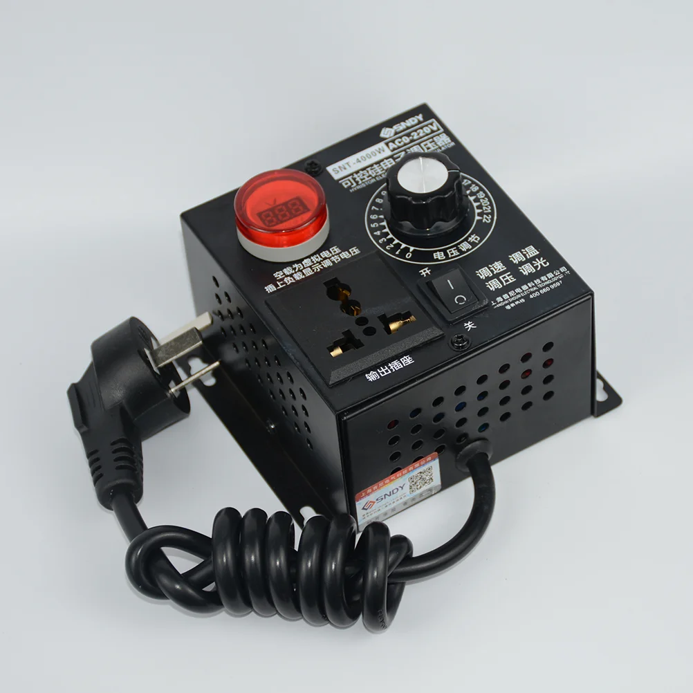

220V 4KW AC Motor Governor Fan Switch Temperature Adjustment Dimming Band Voltmeter SCR Electronic Regulator with AU Plug