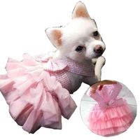 pet summer dress cat cute lace princess skirt pet clothing chihuahua stripe skirt puppy cat apparel puppy cloth dog accessories