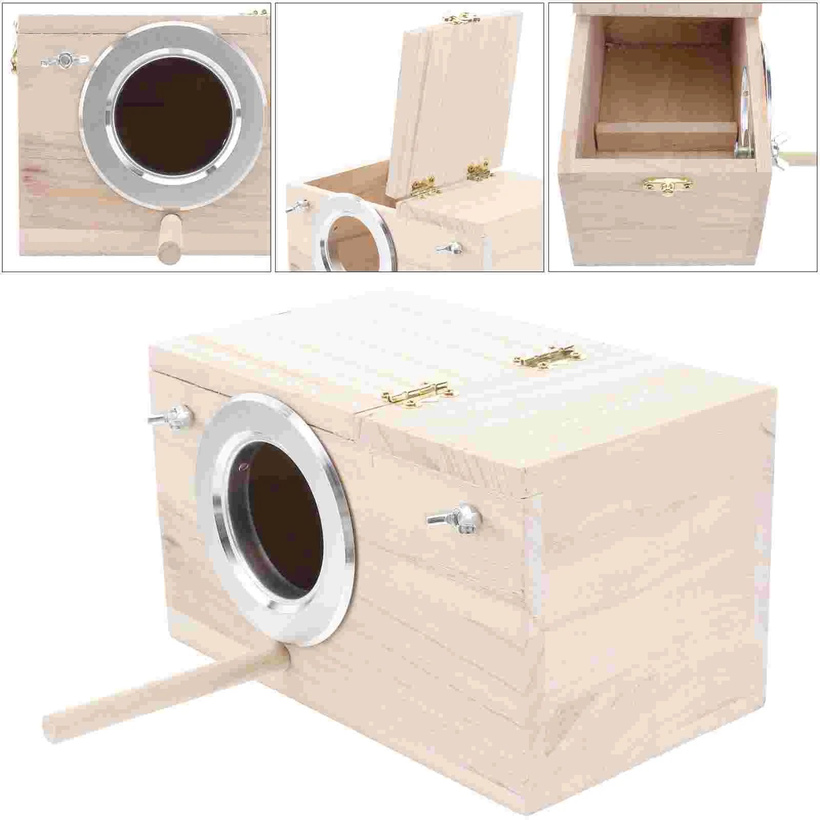 

Box Bird Breeding Holder House Parakeet Nesting Parakeets Window Budgie Cockatiel Wood Lovebird Watching