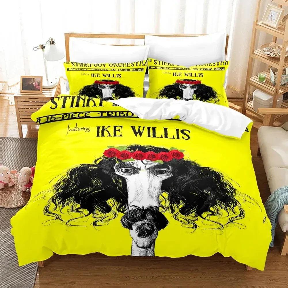Frank Zappa Boys Bedroom Bedspread Single Twin Full Queen King Size Aldult 3D Bedding Set 2024 Quilt Cover Pillowcase