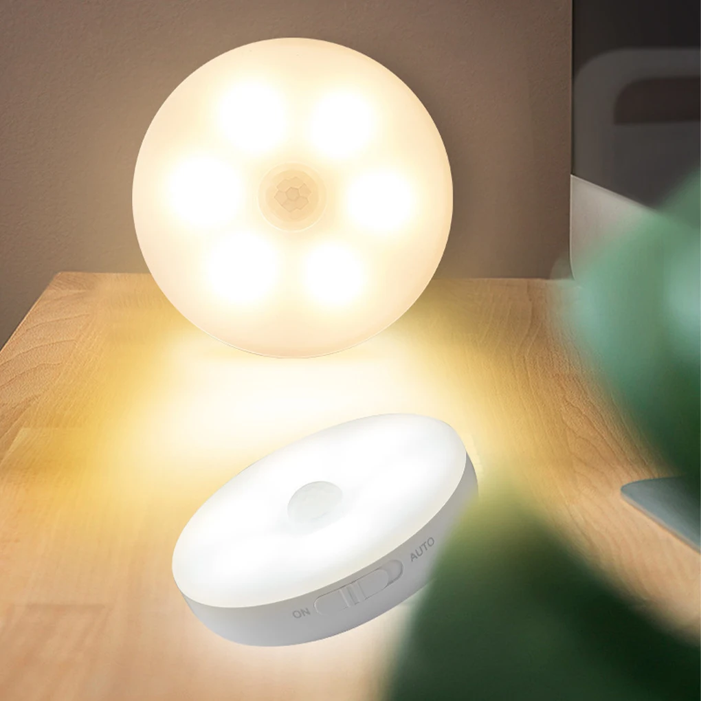 

Night Lamp USB Rechargeable Cabinet Light Motion Sensor Closet Light Home 0 6W LED Night Lamp White