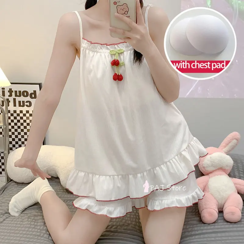 Summer Women cotton sleeveless shorts ladies pajamas set pajamas Set short pajamas women sleepwear Large Size 6XL