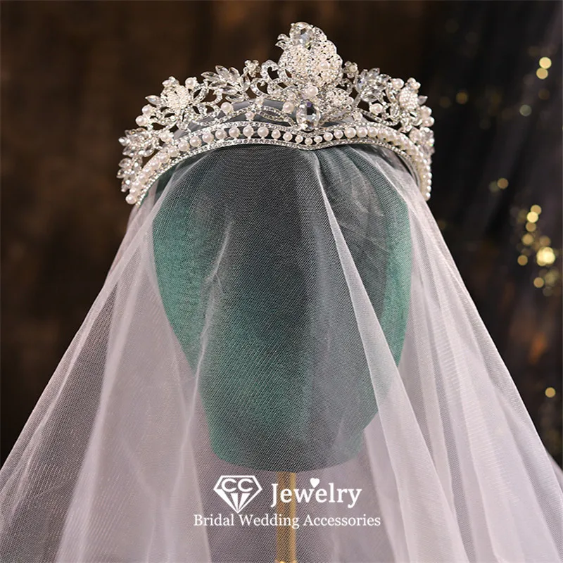 

CC свадебная корона, Женские аксессуары, свадебный головной убор, обручальные украшения для волос, романтичная диадема в форме цветка, искусственная диадема AN389