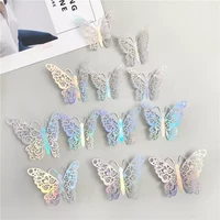3d effect crystal butterflies wall sticker beautiful butterfly for kids room wall decals home decoration 12pcslot on the wall