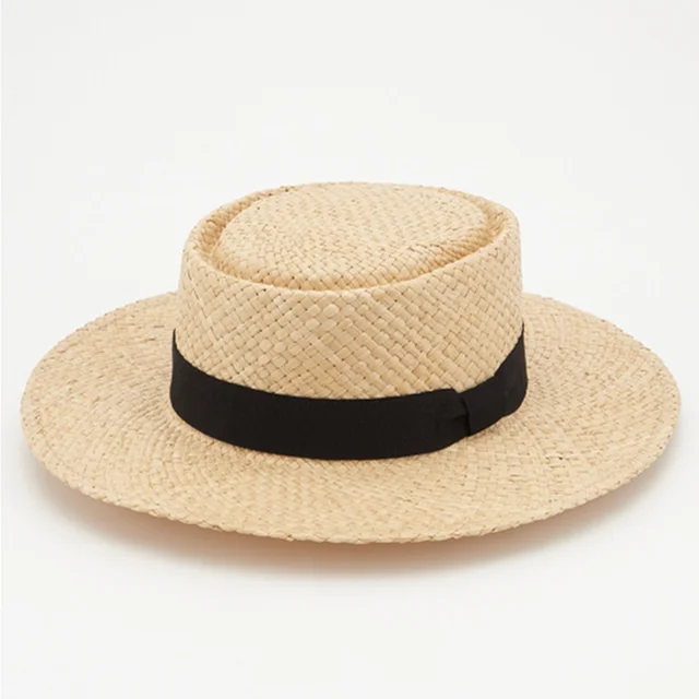 Women's Raffia Straw Hat Pure Handmade 