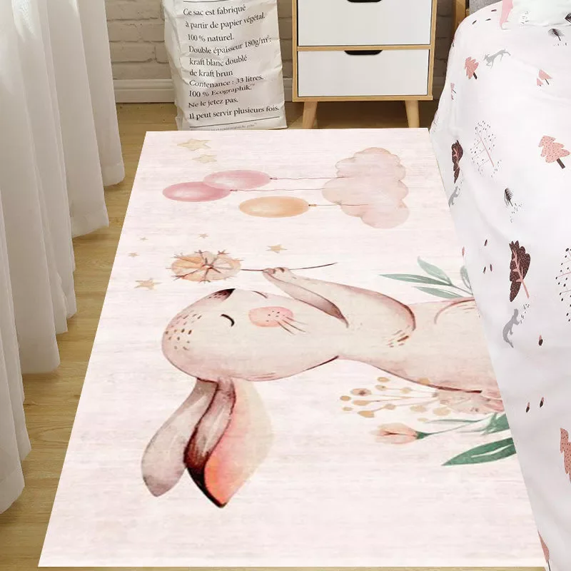 

NEW2023 Ins Wind Cartoon Children Bedroom Bedside Cushion Girl Room Home Decor Window Bay Blanet Mat Anti-sliped Retangle Rugs