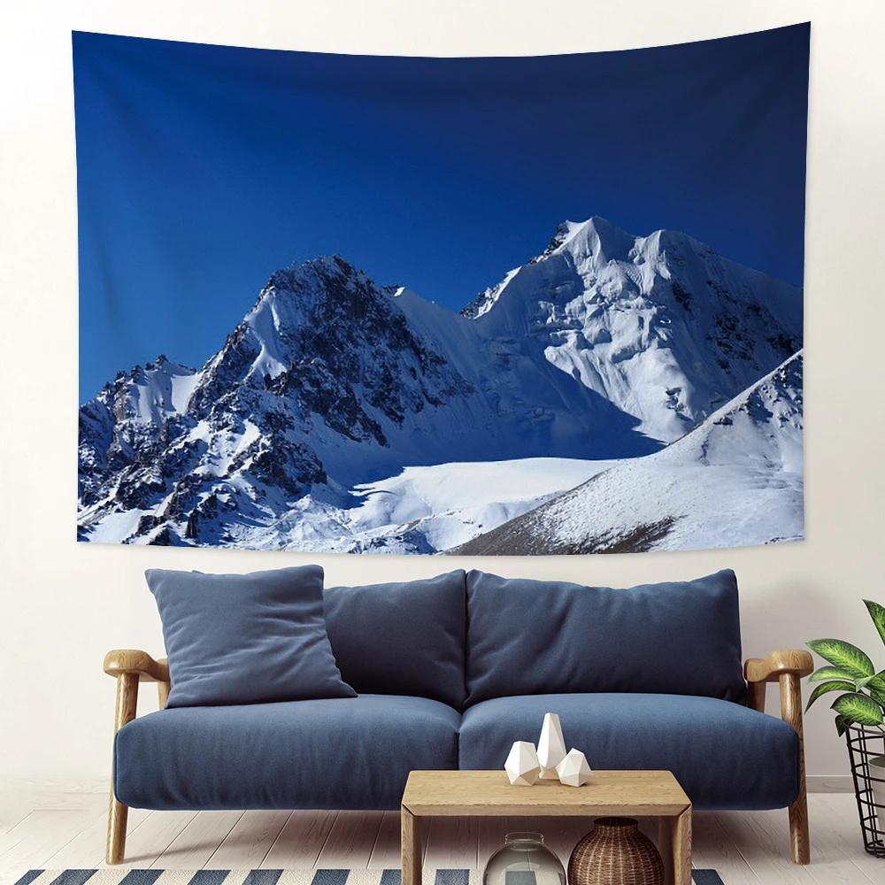 

Snow Peak Landscape Wall Tapestry Snow Peak Close-up Photography Fireplace Tapestry Bedroom Living Room Home Wall Art Decoration