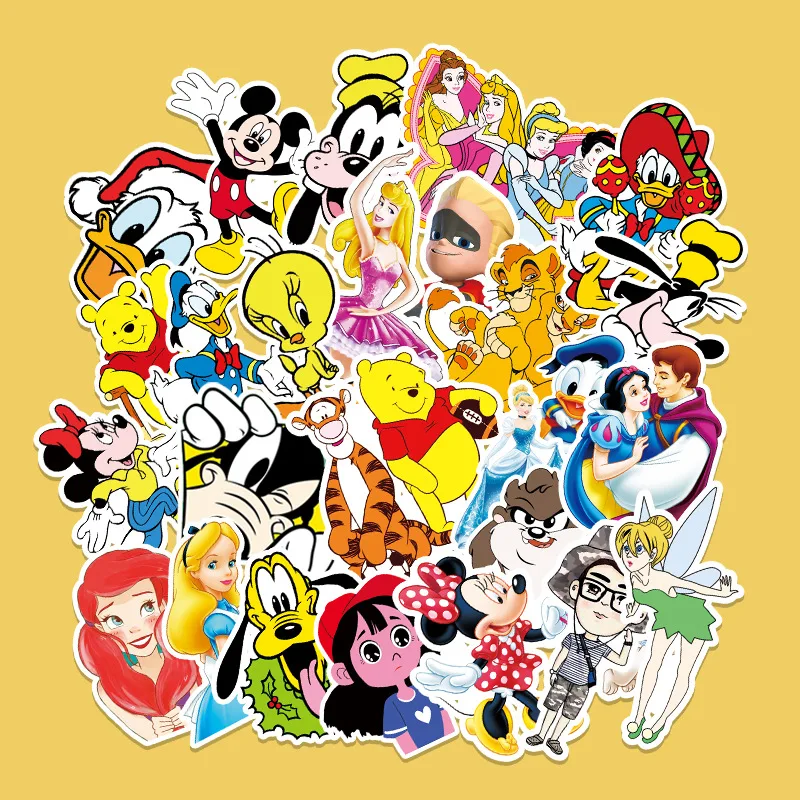 

Disney Anime Cartoon Stickers 10/30/50/100Pcs Kawaii Sticker Laptop Pad Bicycle Luggage Skateboard Motorcycle Toys for Children