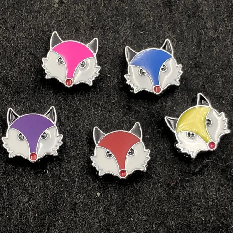 

10 шт./лот внутренний диаметр 8 мм Шарм-слайд лиса медведь лошадь Тыква DIY аксессуары подходит для 8 мм широкого ремня ошейник для домашних жив...