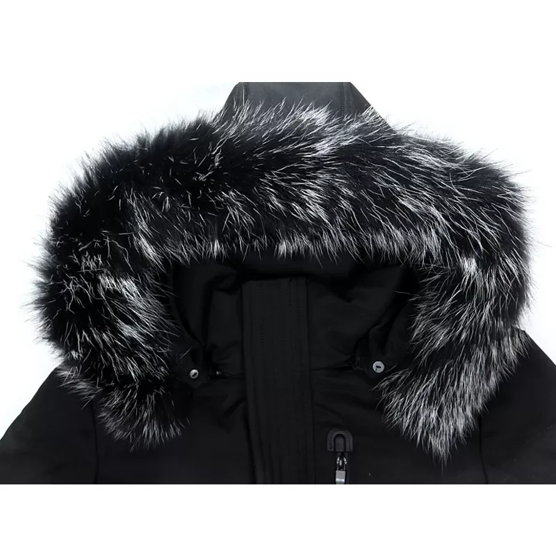 2022New Winter New Men's Long Down Jacket Clothes Thicken Warm White Duck Down Hooded Fur Collar Casual Coat Male Brand Clot