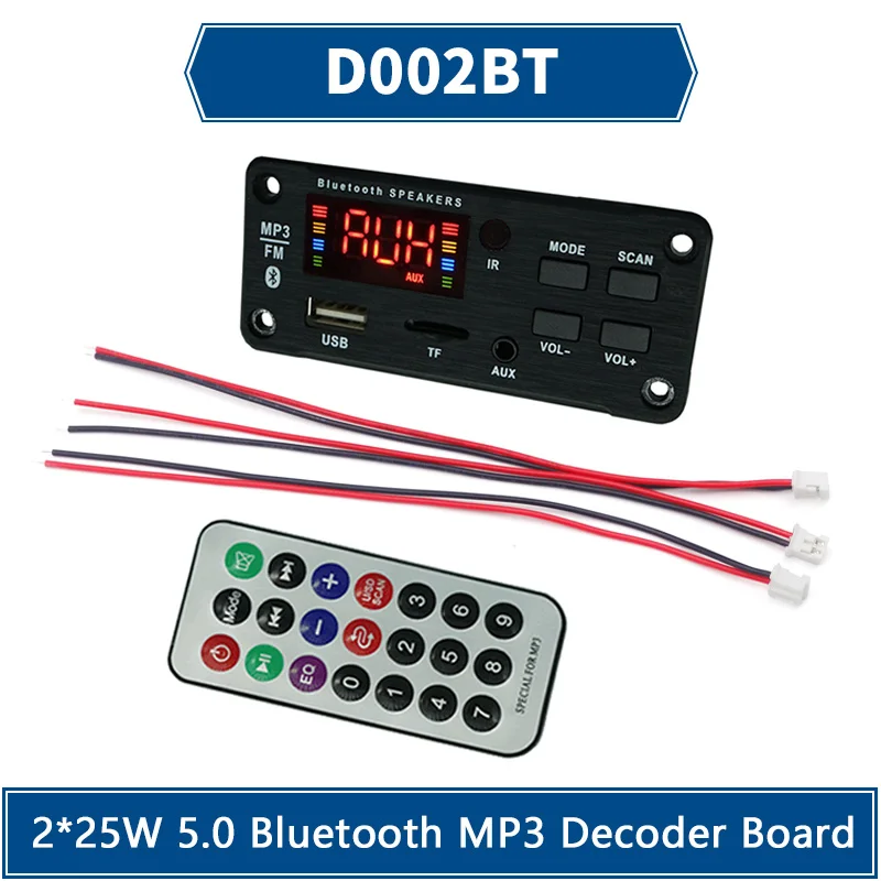 Усилитель 2*25 Вт Bluetooth автомобильный аудио MP3 декодер стандартный модуль аудио 7 в-18 в источник питания