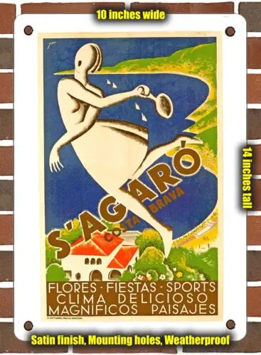 Металлический знак-1934 S ɺgaro Costa Brava цветы праздничные спортивные-10x14 дюймов