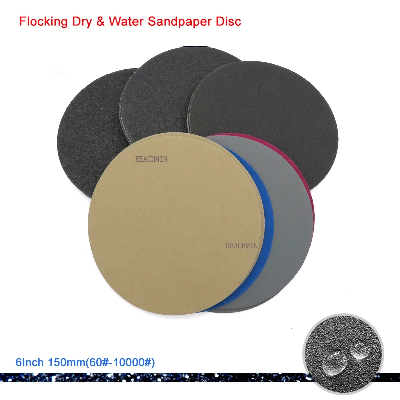 

6Inch 150mm 60-10000 Grit Flocking Dry & Water Sandpaper Disc Abrasive Sanding Paper Grinding And Polishing 996A