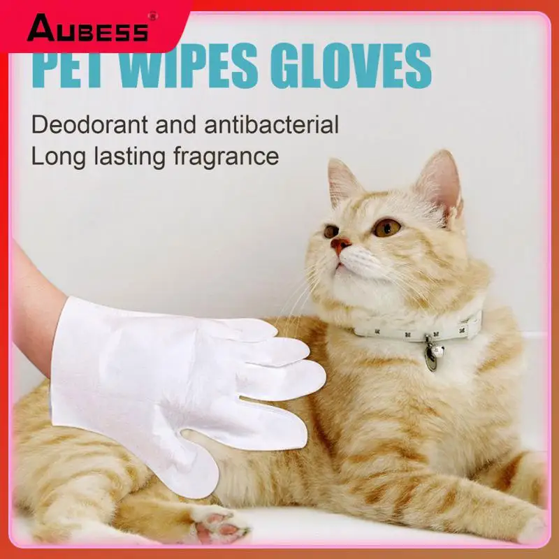 

Pet No Washing Gloves Easy To Use Portable Ideal Pets Wipes Cat Dog Deodorant Just Lather-wipe Dry Cleaning Gloves Pet Supplies