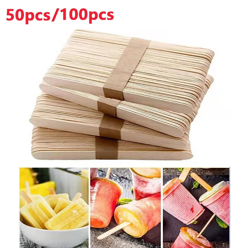 

Деревянные палочки для мороженого, ложка для мороженого, модель «сделай сам», палочки из материала ручной работы из дерева, 50/100 шт.