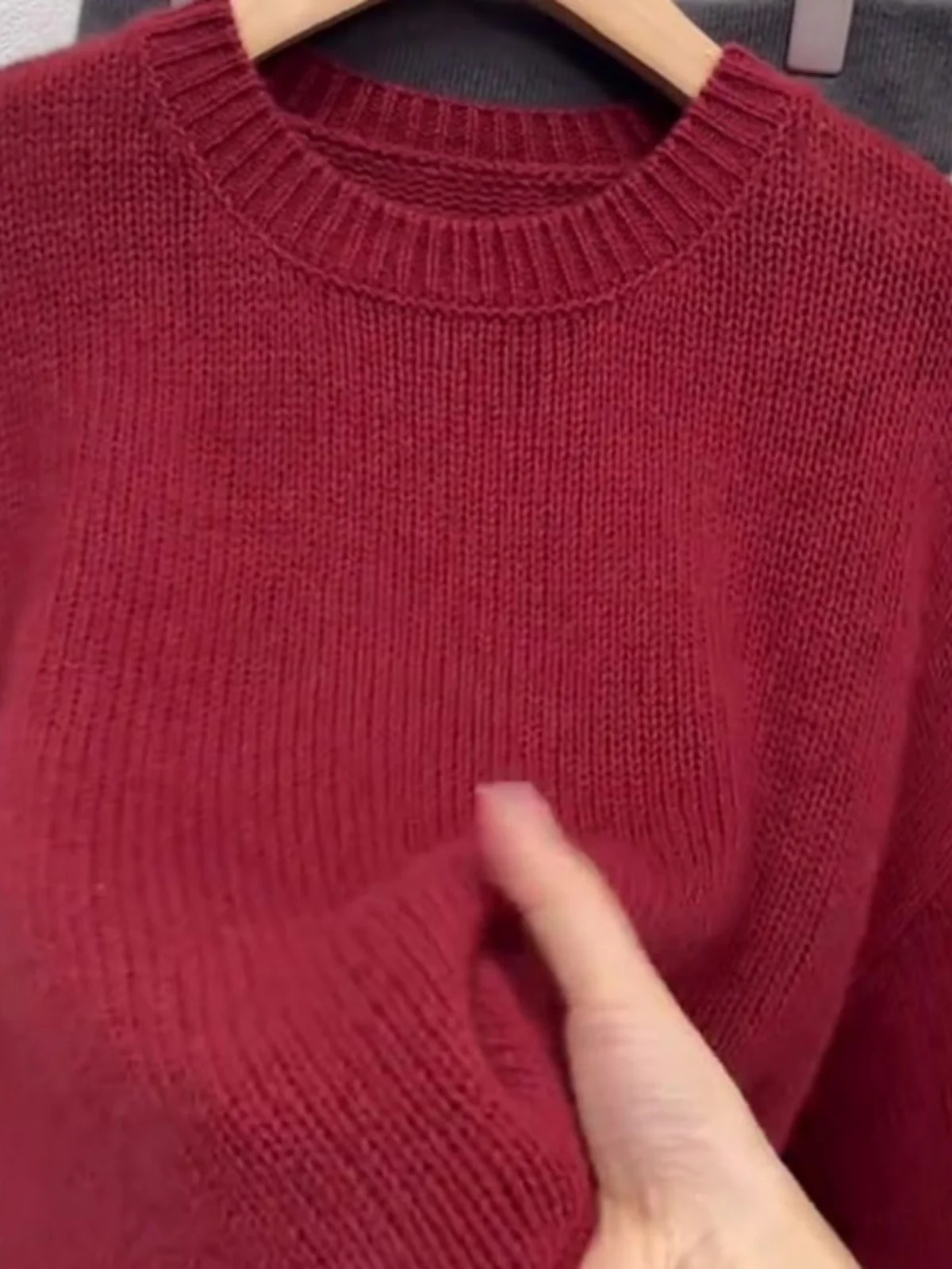 Европейские товары Ретро с круглым вырезом Шикарный высококачественный красный