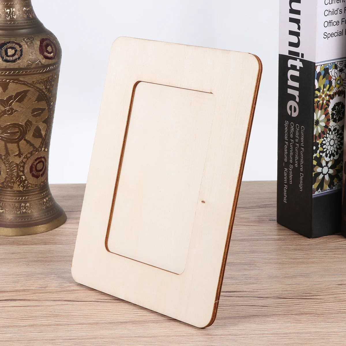 

4pcs 6 Inches Unfinished Photo Frame Unpainted Picture Frames Picture Frames Diy Blank Photo Frame