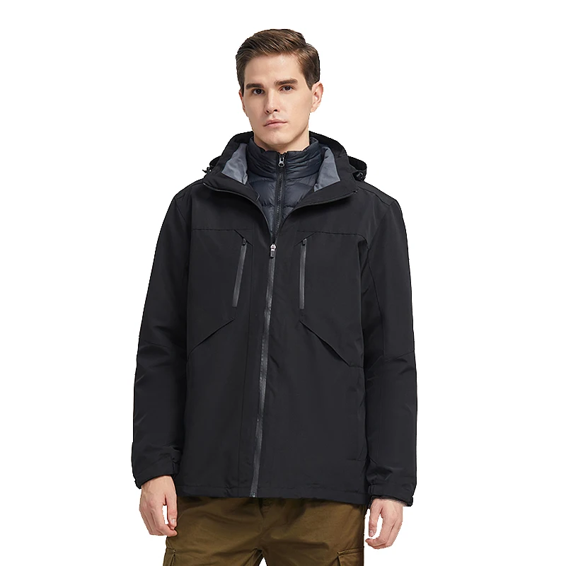 LNGXO зимний 3 в 1 пуховик для мужчин теплая водонепроницаемая ветровка пеших