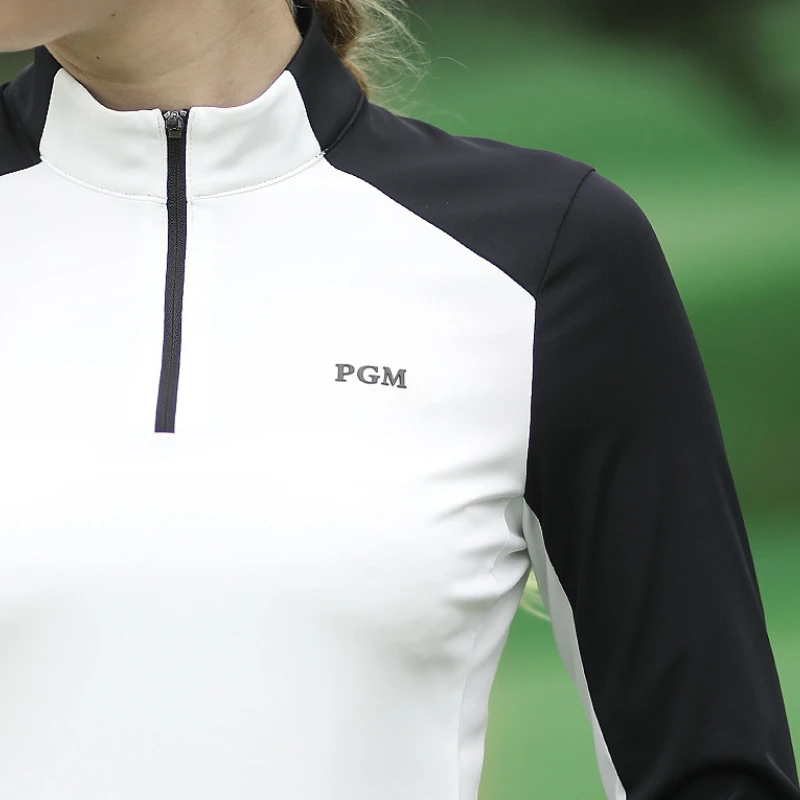 PGM Golf Clothing Women's Long Sleeve T-Shirt Shirt Women High Elastic Warm Tops Spring Autumn Sports Casual Polo Shirt YF339