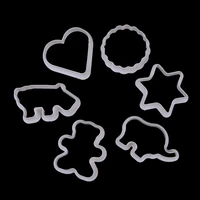 6pcs biscuit cutters animal shaped plastic cookie pastry fondant moulds biscuit mold for kids fondant cake decor kitchen tool