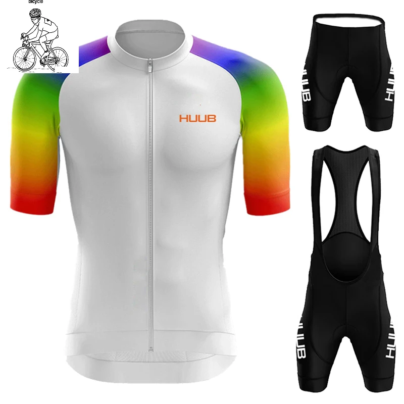 

2022 HUUB Team Cycling Jersey Set Men Summer MTB Race Cycling Clothing Short Sleeve Ropa Ciclismo Outdoor Riding Bike Uniform