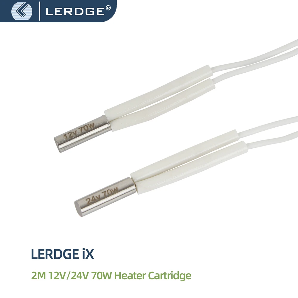 

3D Printer Parts 550℃ High Temperature 12V 24V 70W Heater Cartridge 6*20mm 2M Length Heating Tube for V6 E3D Volcano Hotend