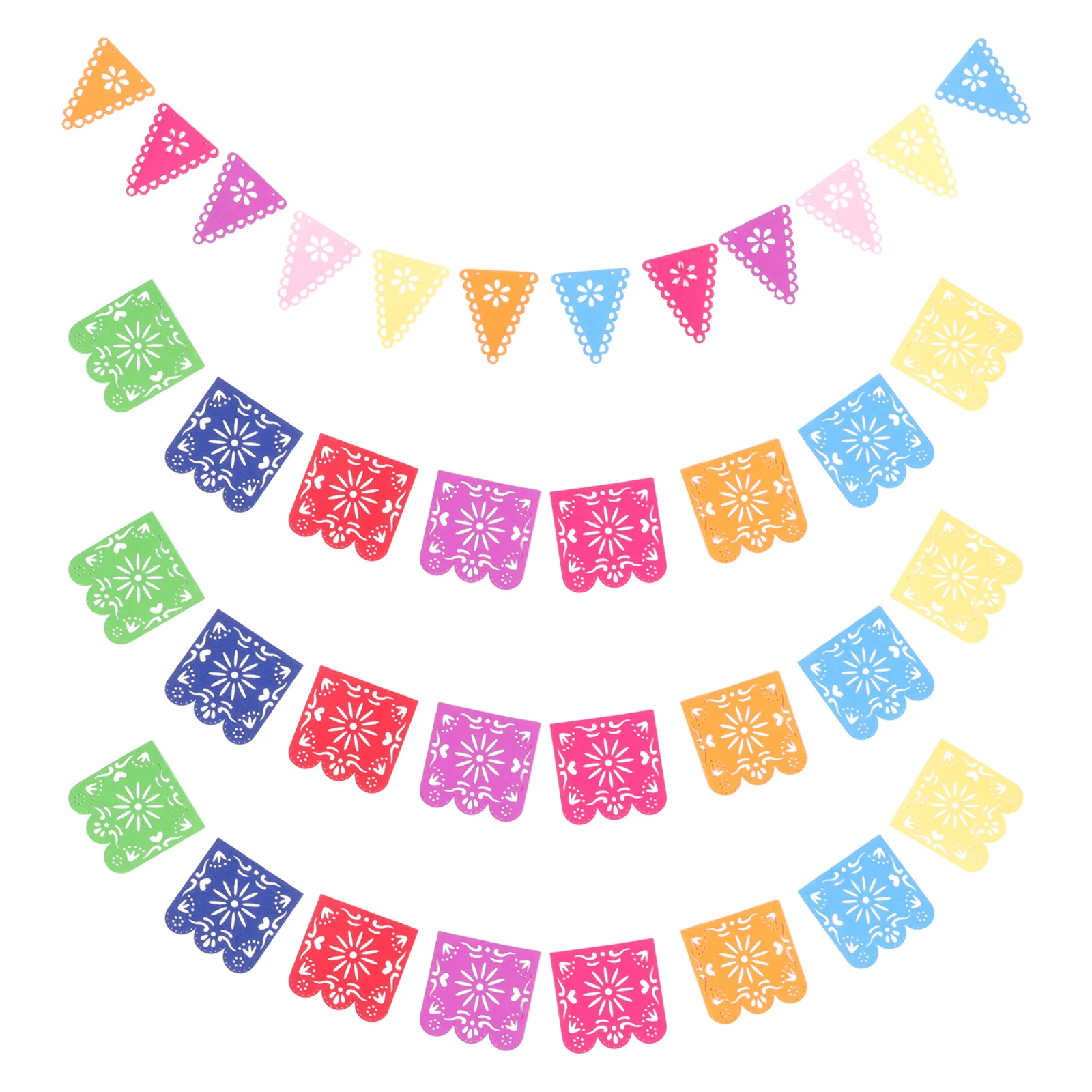 

1 Sets Hanging Banner Colorful Practical Dia De Muertos Banner Papel Picado Banner for Festival Party