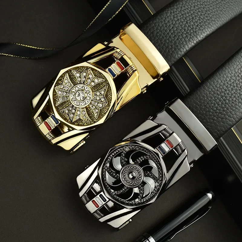 Новый мужской кожаный ремень с автоматической пряжкой высококачественный