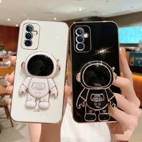 astronaut plating stand holder case for samsung galaxy s21 s22 s20 s10 ultra plus fe a72 a71 a73 a53 a51 a52 a33 a22 4g 5g cover