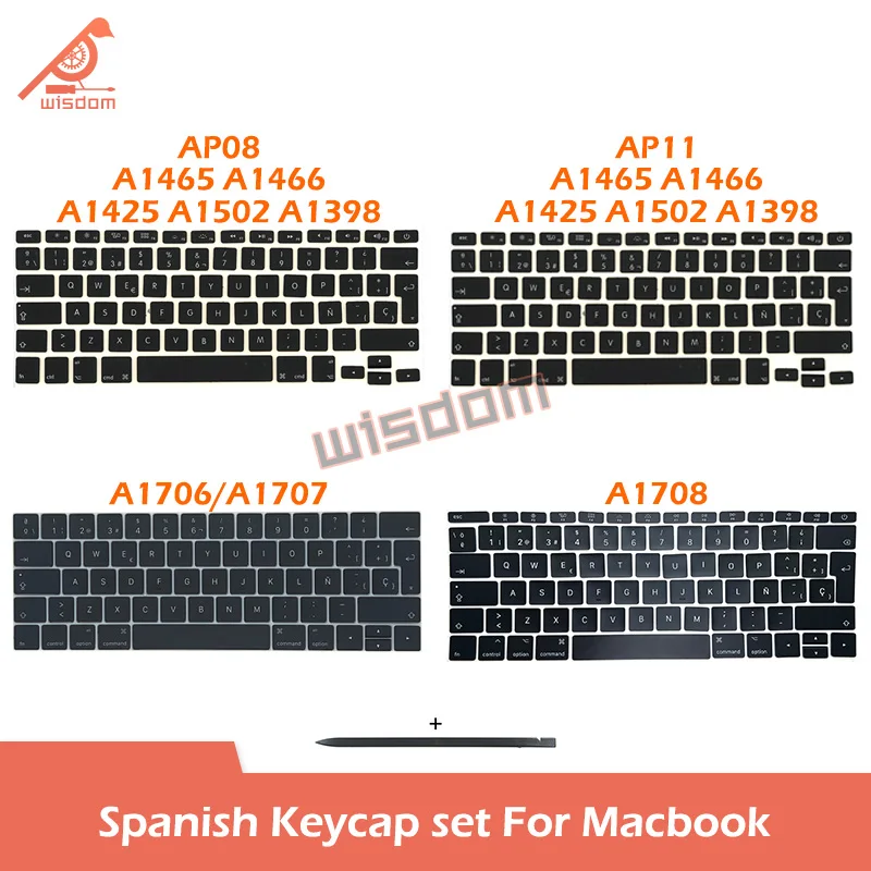 

Laptop A1466 A1502 A1706 A1707 A1708 A1990 A1932 A2337 A2141 A2338 A2442 A2485 A2681 Spanish Keycaps Keys For Macbook Keyboard