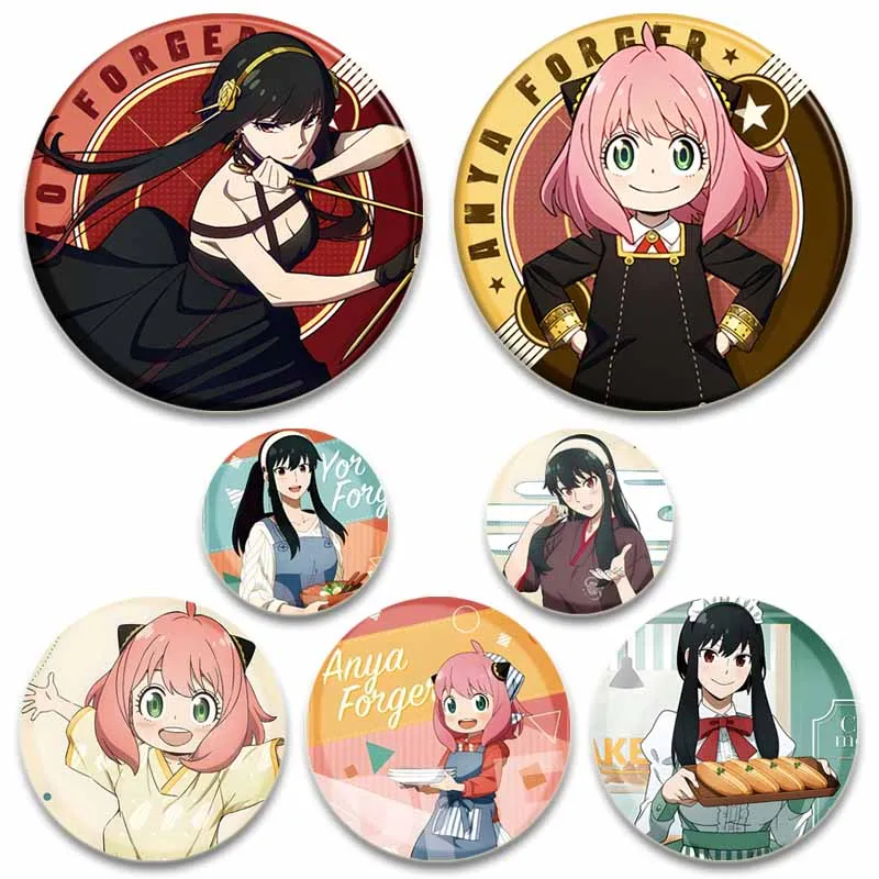 

SPY×FAMILY Enamel Pins Cartoon Anya Forger Yor Round Brooches Cute Anime Jewelry Accessories Badges Backpack Hat Decoration Gift