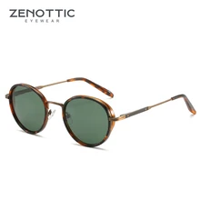 ZENOTTIC 2023 Steampunk Sunglasses Round Polarized Mirror(01 Color) Sun Glasses for Women Men Vintage UV400 Shades 430002