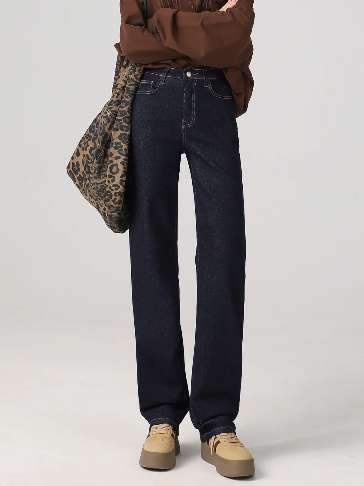 ZHISILAO толстые теплые джинсы женские винтажные хлопковые эластичные меховые