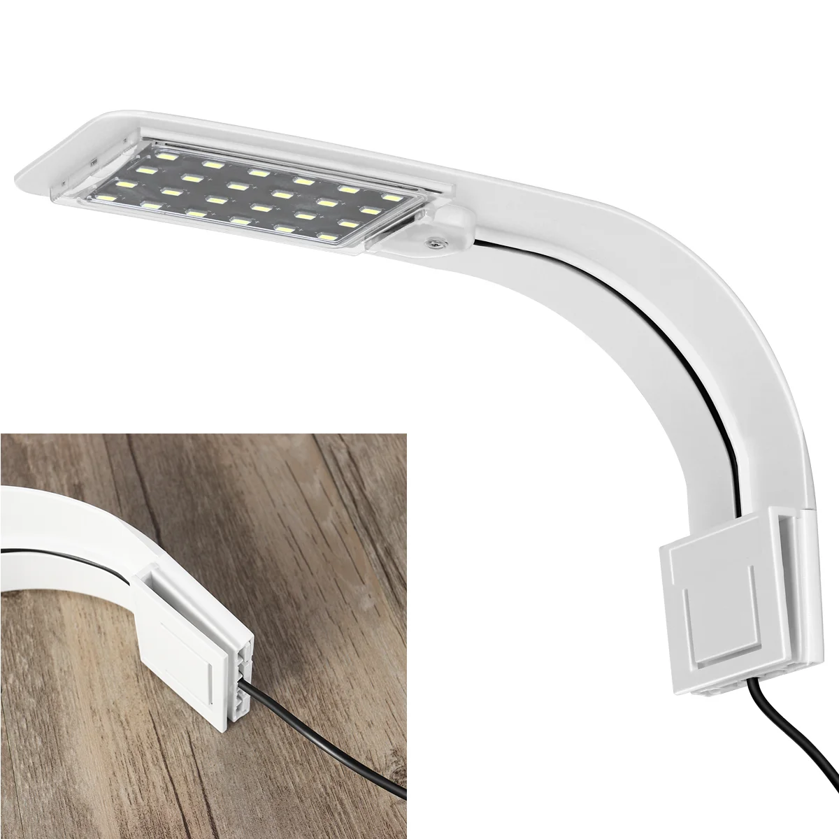 

LED Aquarium Light Plants Grow Lighting Creative Clip-on Lamp with EU Plug (White Light)