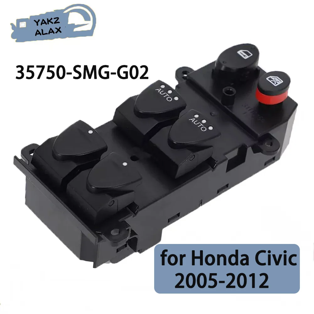 35750-SMG-G02 для Honda Civic 2005-2012, передний левый электрический переключатель управления стеклоподъемником с 2Auto 35750-SMG-G022-M1, автомобильные аксессуары