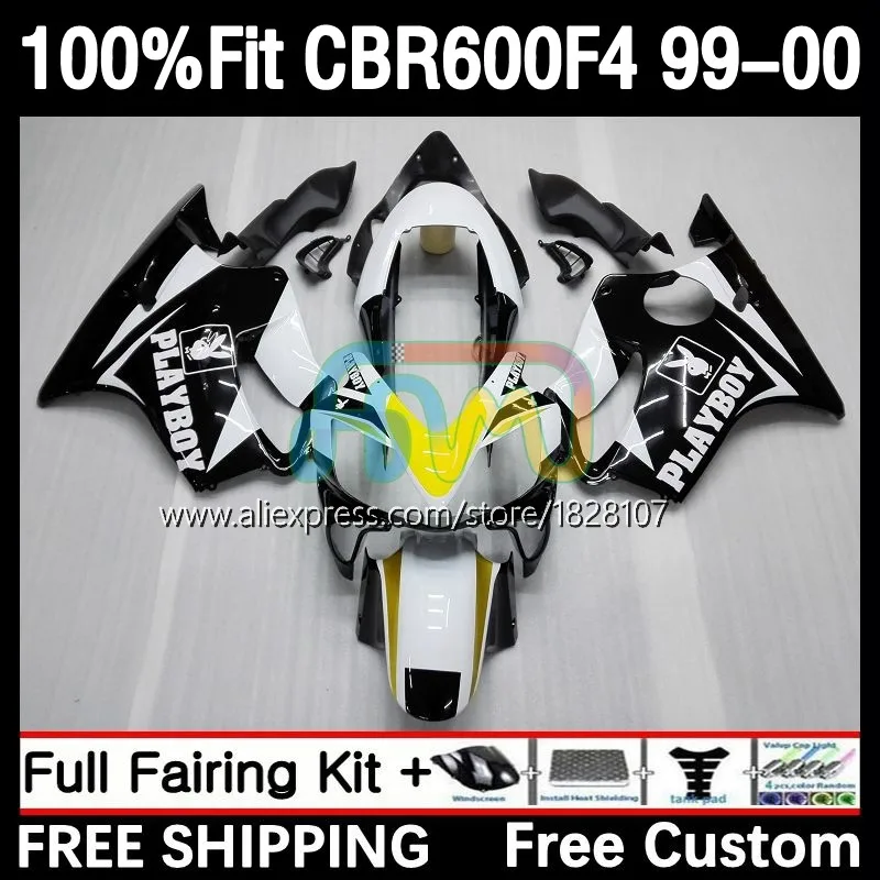 

OEM Fairing For HONDA CBR600 F 4 CBR 600 FS 600F4 White Black 600CC 17No.74 CBR600 F4 99 00 CBR600F4 1999 2000 Injection Body