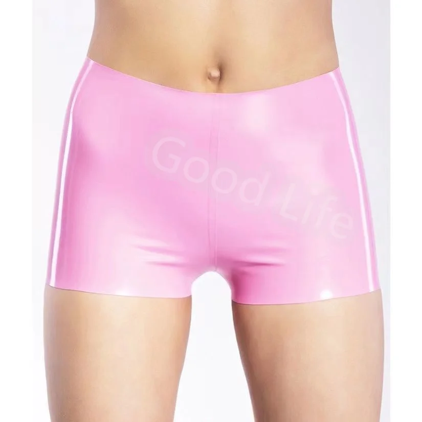 Сексуальные узкие шорты из натурального латекса ручной работы резиновые