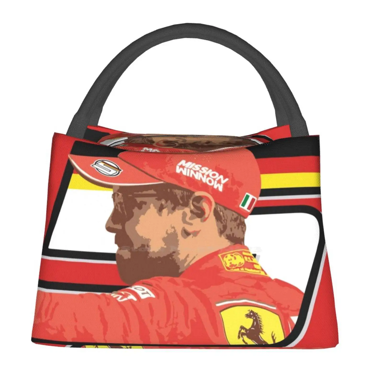 

The Only 5Th Food Portable Insulation Bag Cooler Tote Vettel 5 Five Net Red Yellow Mission Run Speed Numer 1