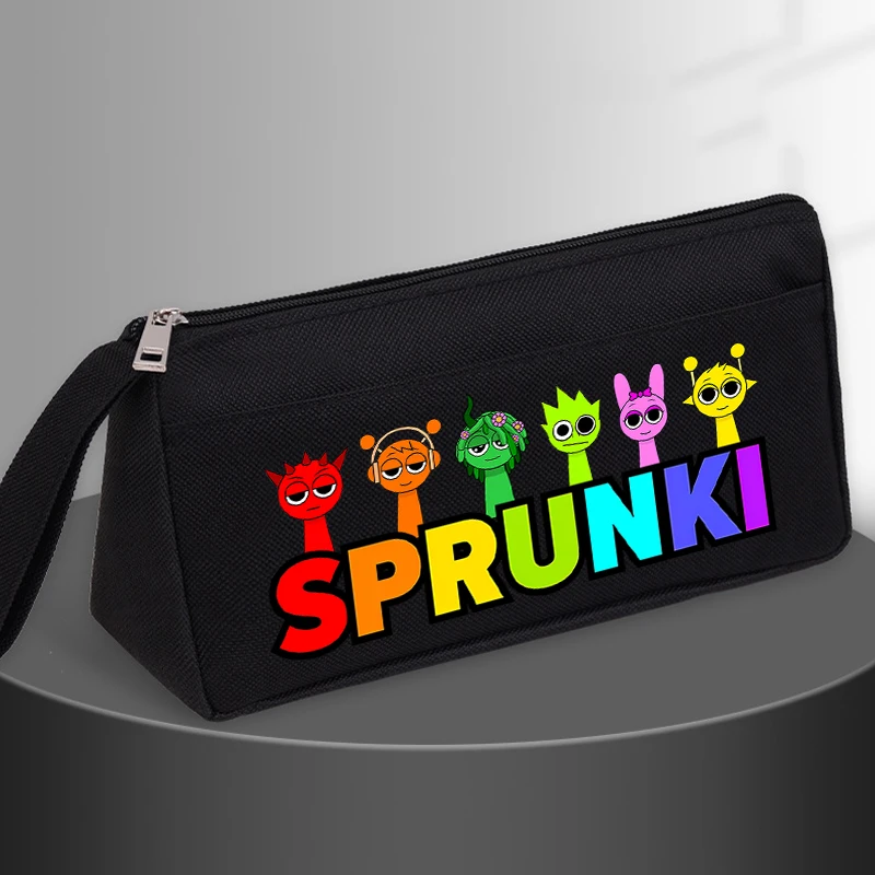 Фото Пенал Sprunkis с принтом по мотивам популярной игры, двухслойный, для школьников, Sky Oren Pinki, новый, для подростков, сумка для канцелярии, подарок для учебы №3