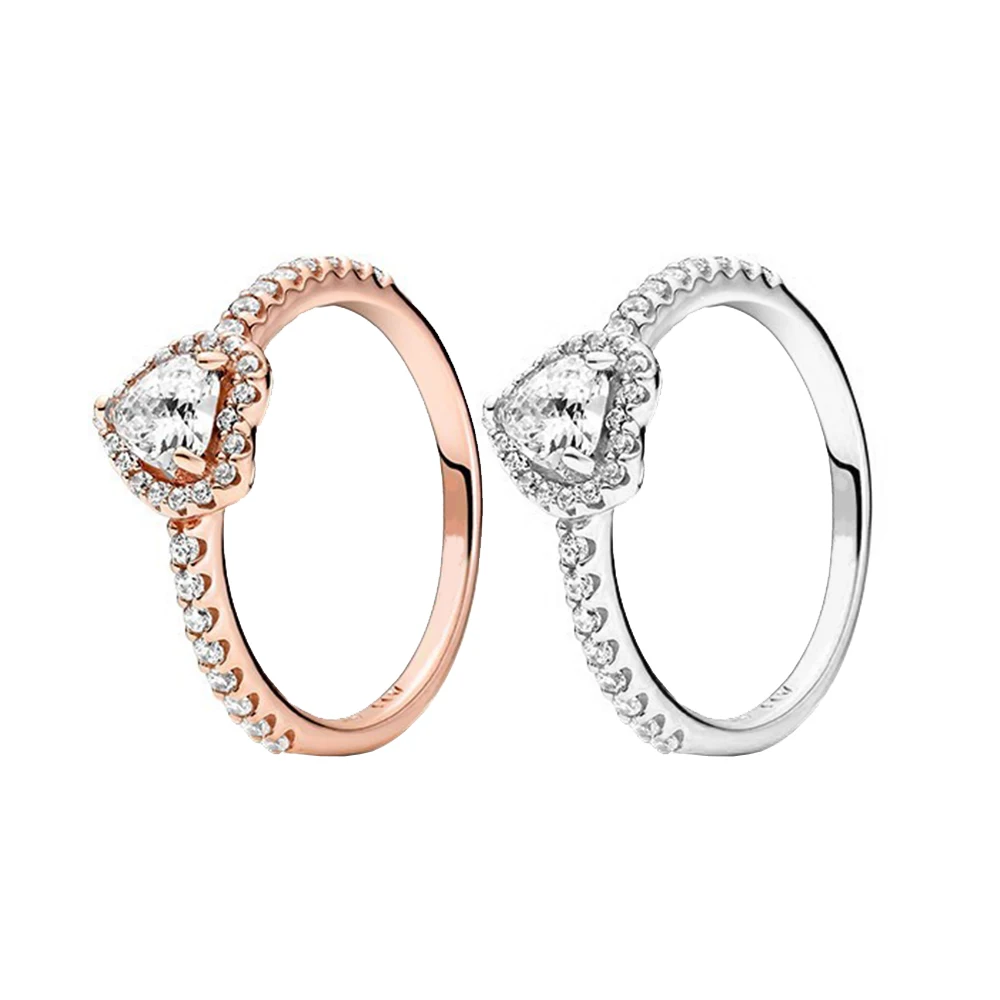 Pandora-Bague coeur suréWerpour femme, ChimS925 Rotterdam, lumière romantique, bijoux fantaisie de luxe, accessoires cadeaux