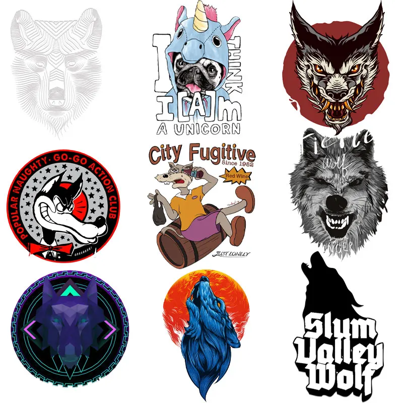 

Wolf Patches for Clothing Iron on Clothing Patch Patches Heat-adhesive Clothing Stranger Things Patch Flex Fusible Transfer