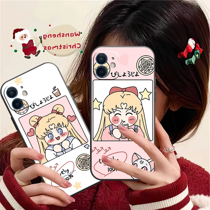 

Sailor Moon Bandai Phone Case For iPhone 11 12 13 Pro MAX 6 6S 7 8 Plus XS 12 13 Mini X XR SE 2020 5 Japan Anime Funda Cover