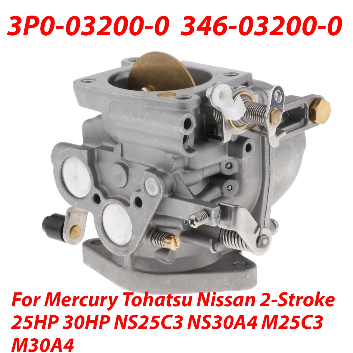 

Карбюратор 3P0-03200-0 для лодочного подвесного двигателя для Tohatsu/Nissan/Mercury, 2-тактный, 25 л.с., 30 л.с., M25C3, M30A4, NS25C3, NS30A4, 346-03200-0