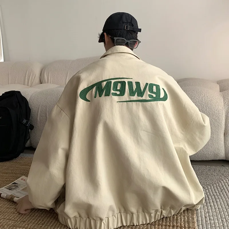 

NoEstaMal Spring New America Style Embroidery Men's Jackets Harajuku Vintage Man Coats Korean Style Loose Streetwear Outerwears