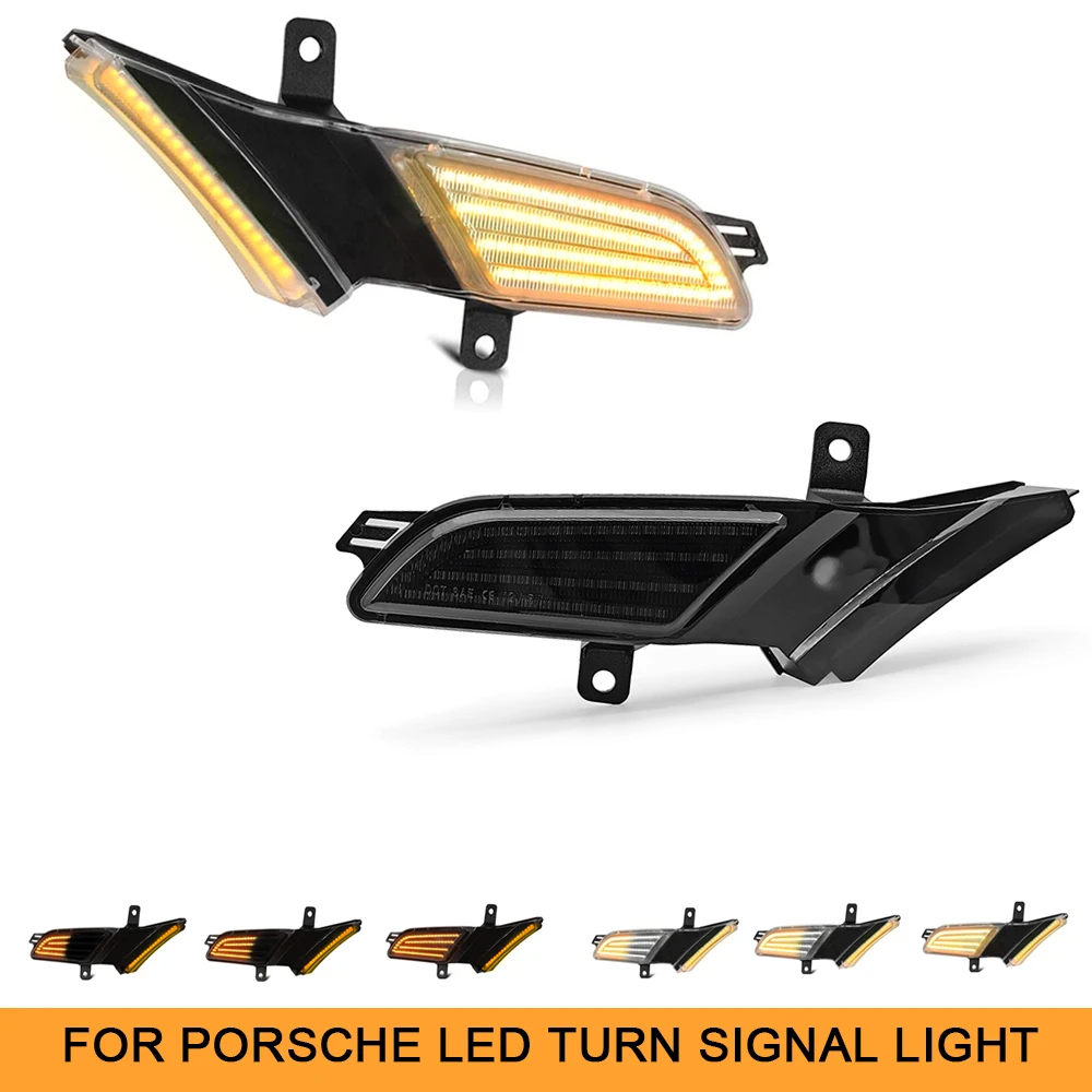 

Dynamic LED Turn Signal Amber Lights for Porsche Cayenne 955 2003-2006 Car Front Side Bumper Marker Blinker Indicator Lamp