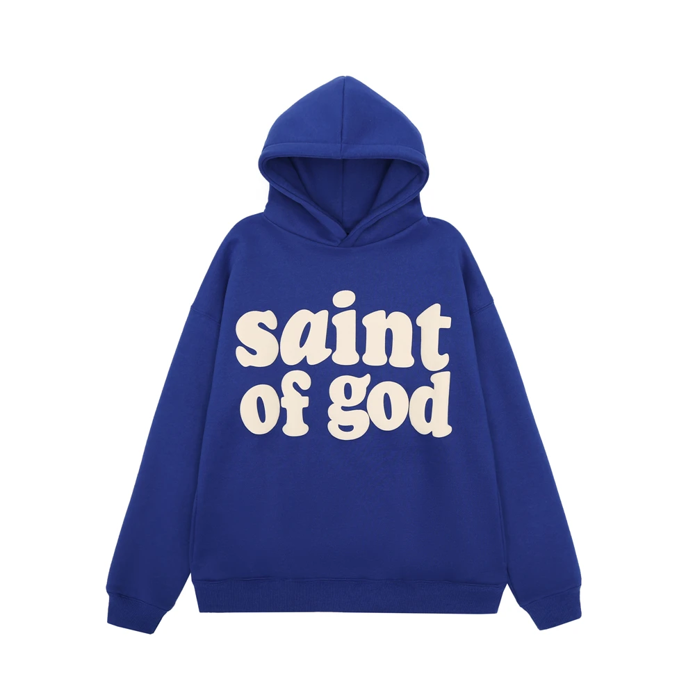 

Frog Drift SAINT MICHAEL Joint Style Kanye West Hip Hop Foam Printed Loose Oversized Fleece Tops Pullover Hooded Hoodies For Men